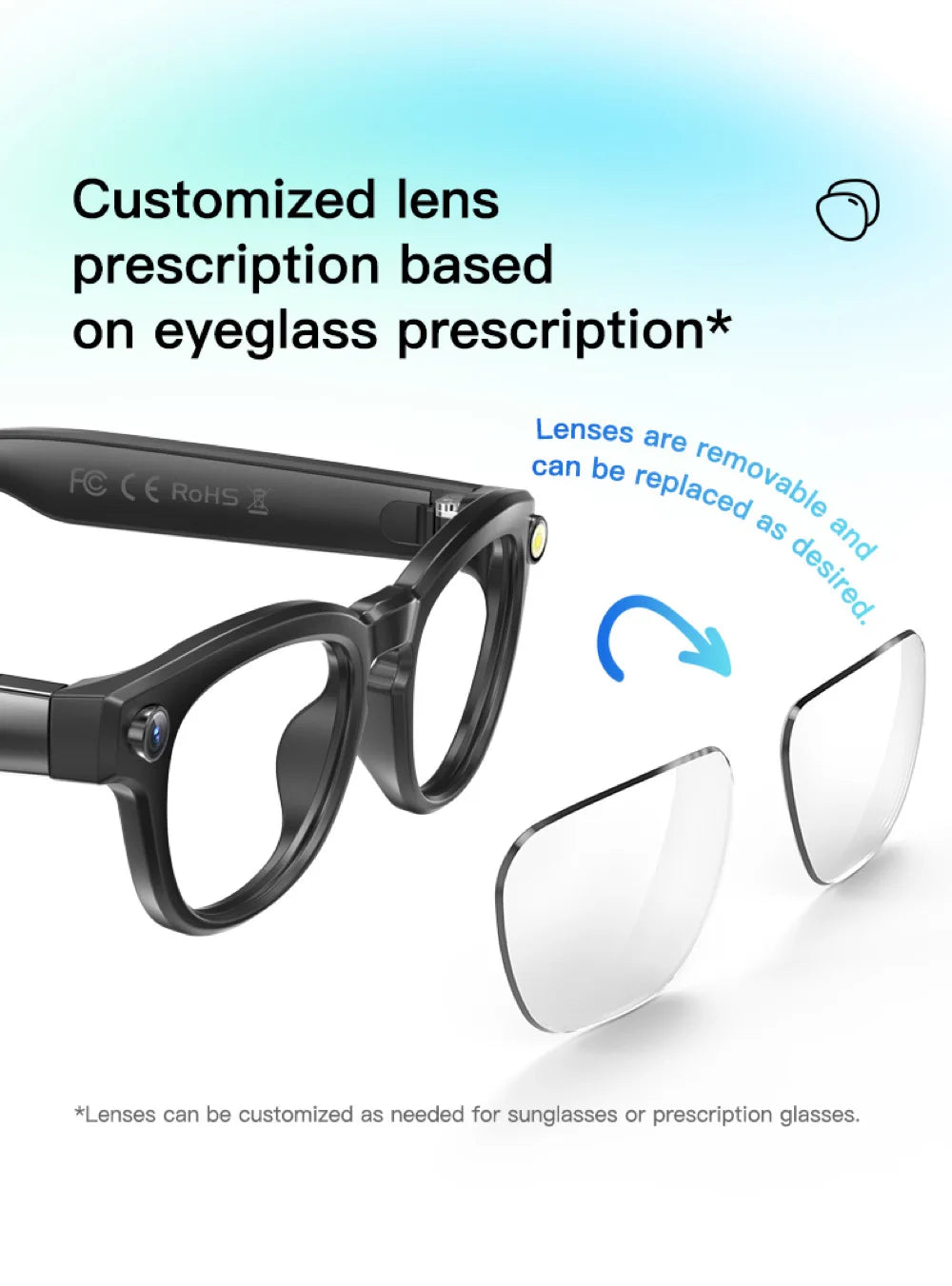 AI Shooting Smart Glasses Blue Tooth Call Automatic Color Changing Lenses Real Time Translation Music 4K Camera Men Women