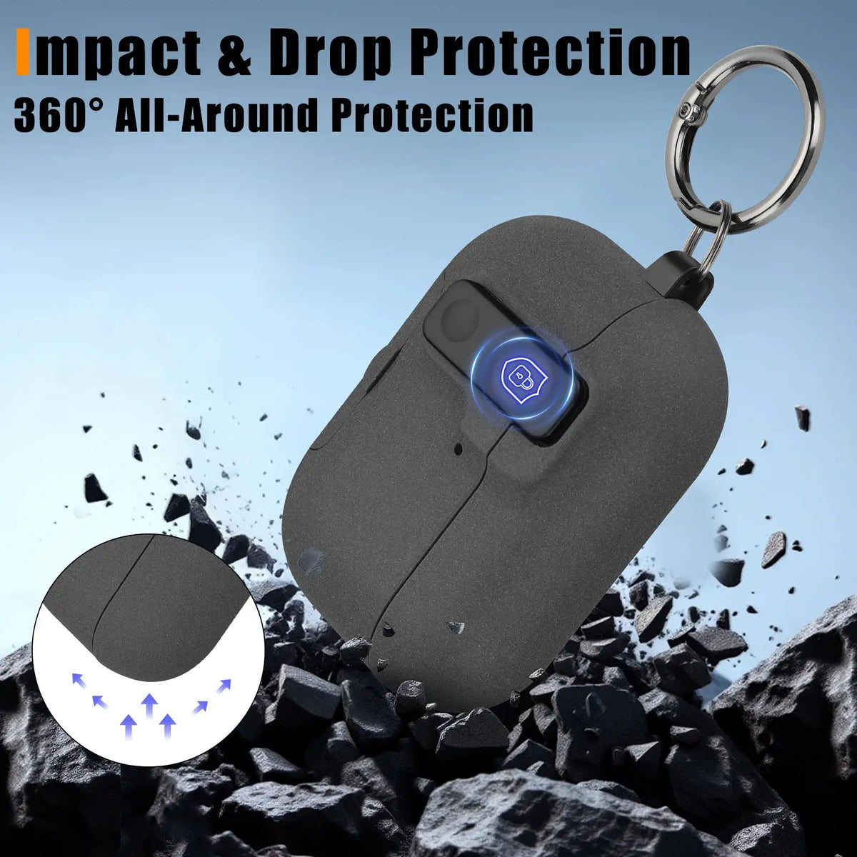 Magnetic Lock Case For Airpods Pro 3 with Kickstand Keychain & Lanyard Shockproof Drop-Proof Cover Men Women For Airpods Pro 3