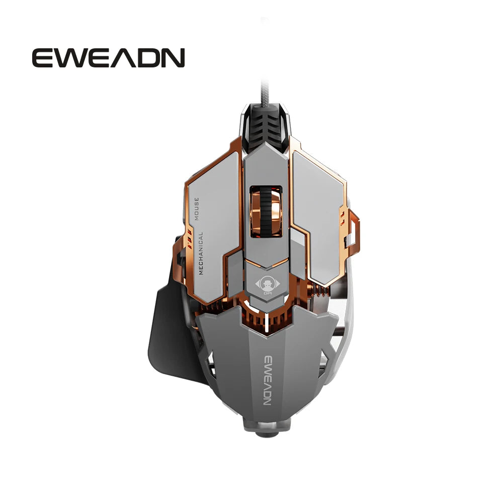 EWEADN G5 USB Wired Gaming Mouse Silent or audible optional, Buttons Macro Function Keys, for desktop, laptop, computer, school