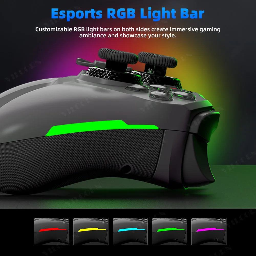 G8 Wireless Game Controller for PC Switch Android iOS Mobile Phone 4 Hall Operation-with TMR Hall Joystick, 30-90gf Adjustable Damping, Smart Screen, Turbo Macro RGB Light, 6-Axis Vibration Gamepad