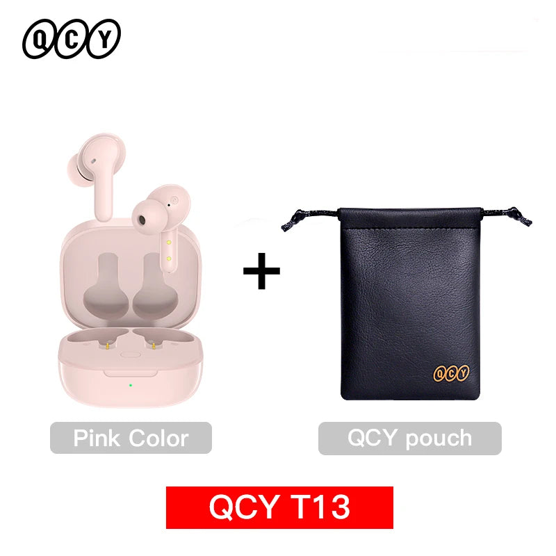 QCY T13 Wireless Bluetooth Earphone with 4 Mics ENC HD Call Headset V5.1 TWS Earphone Touch Control Earbuds Long Standby 40H