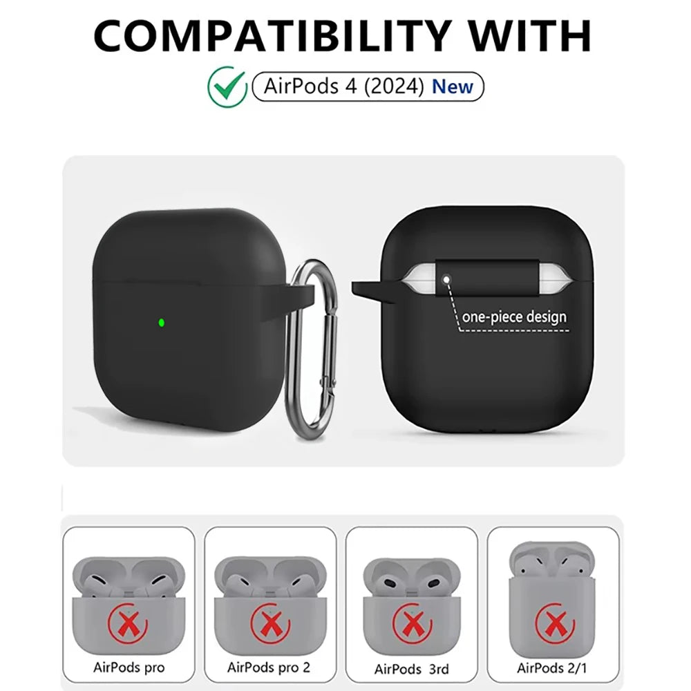 Kit Case For Apple Airpods 4 Case earphone accessories Soft Silicone Protective Cover silicone for Apple air pods 4 case