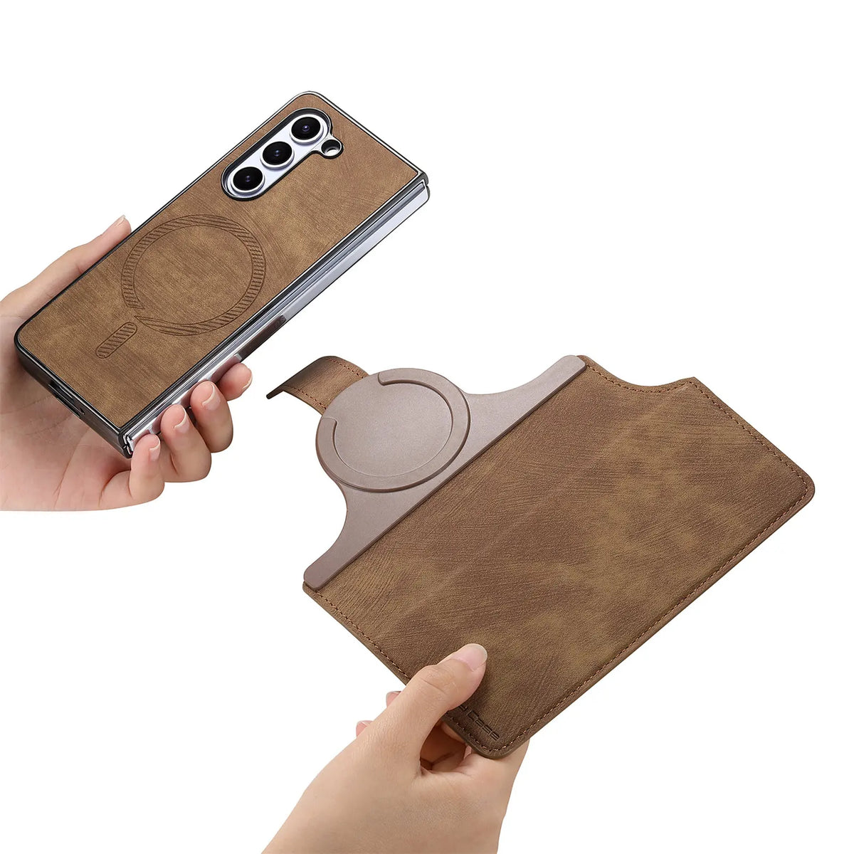 2 in 1 Detachable Cards Solt Wallet Flip Book Case For Samsung Galaxy Z Fold 6 5 5G Fold6 Fold5 Removable Bag Magnetic Cover