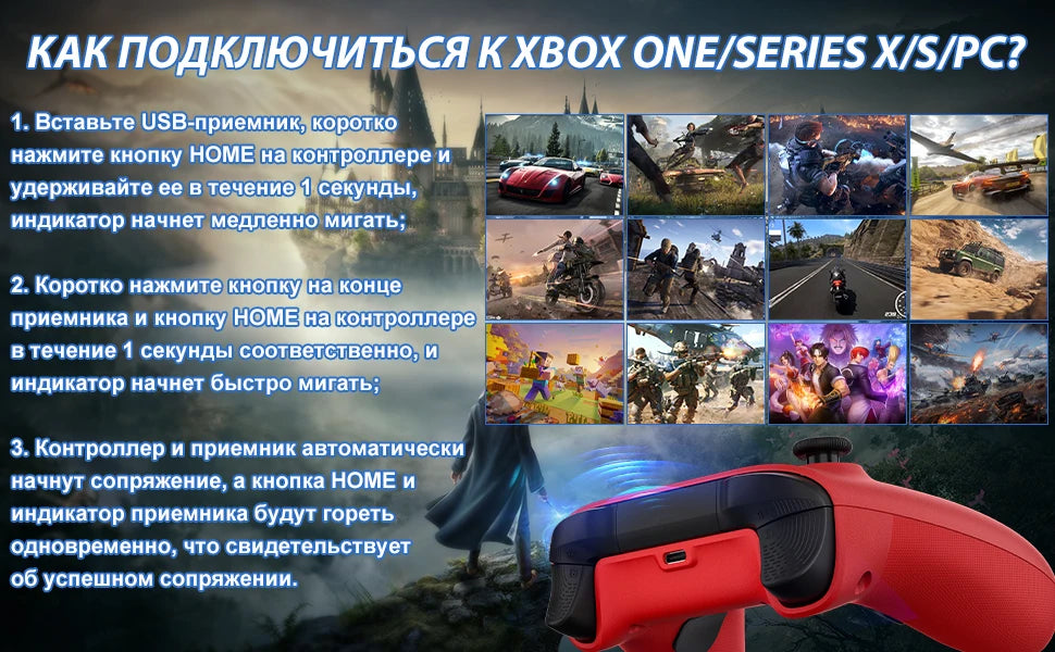 Wireless For XBOX Controller, XBOX ONE Series S/X Console/PC Gaming Gamepad Keys Programming 6 Axis Gyro Turbo Function Win 7/10