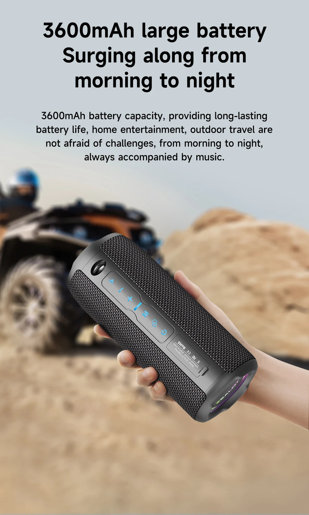 ZEALOT-S49PRO Portable Bluetooth Speaker 20W IPX6 Waterproof Powerful Sound Box Bass Boost Dual Pairing True Wireless Speaker