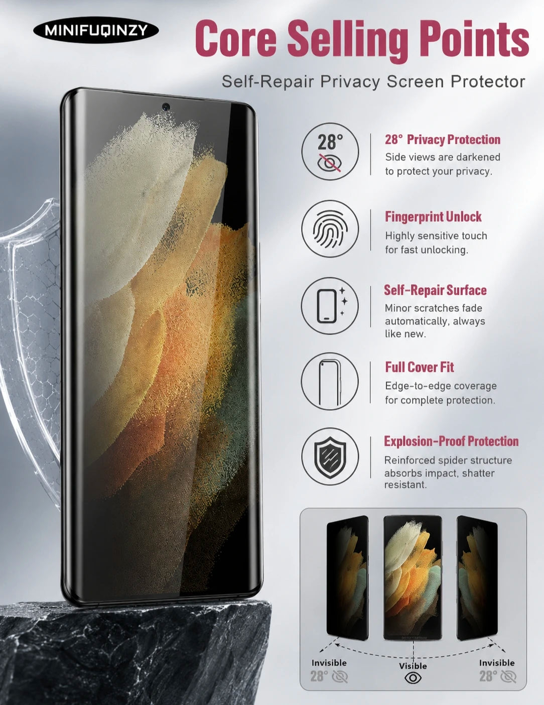 Self Healing Privacy Film For Samsung Galaxy S26 S25 S24 S23 S22 Ultra Plus Screen Protector Scratch Proof Anti Spy 100% Unlock