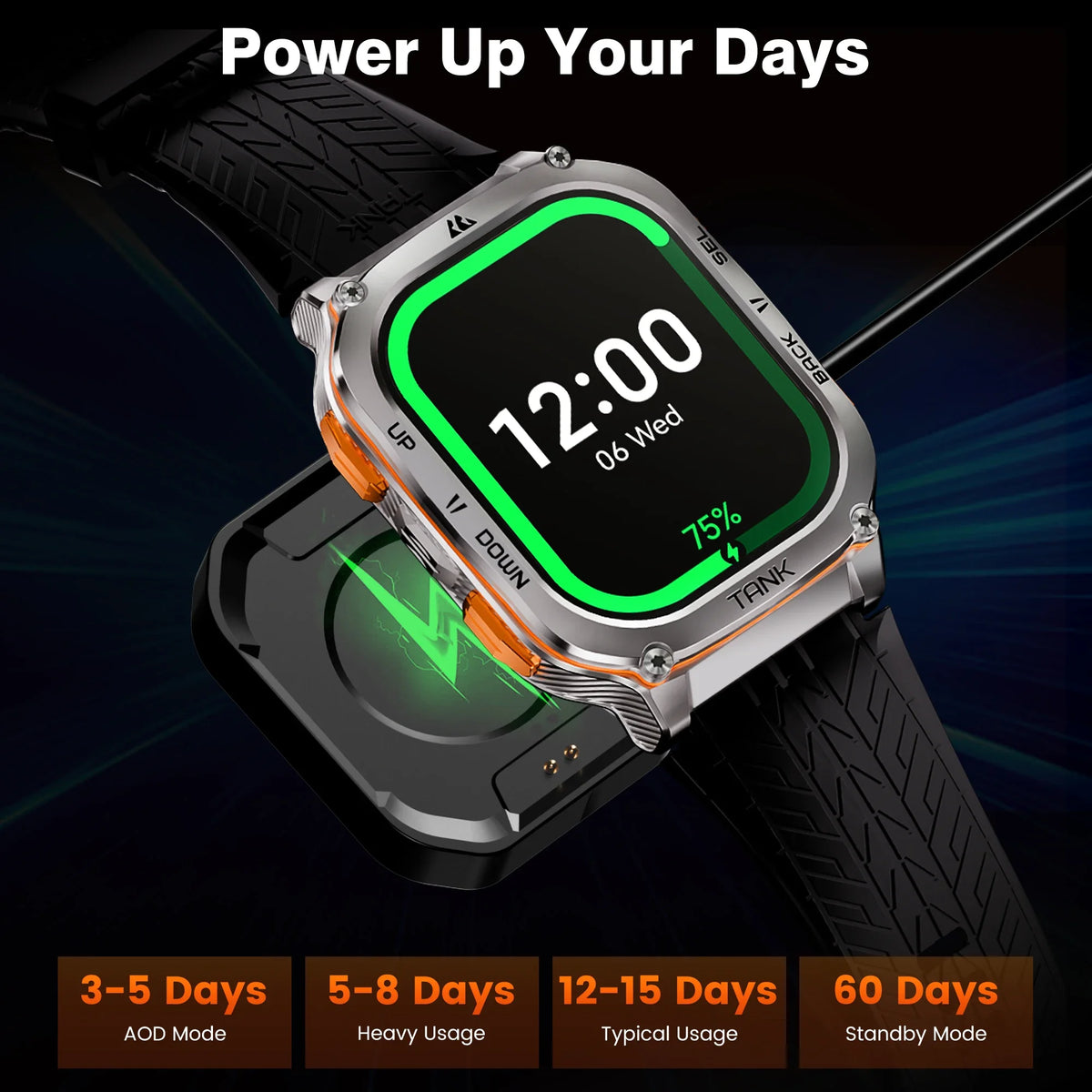 KOSPET TANK M3 Ultra GPS Smart Watch for Men Stainless Steel 5ATM Waterproof Bluetooth Call 24/7 Health Monitor for Android iOS
