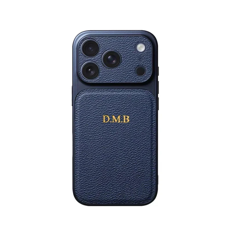 Personalised Customized Name Case For iPhone 17 Pro 16 15 14 13 Pro Max Initials Letters Leather Cover 13 15 16 17 Air Pro Max
