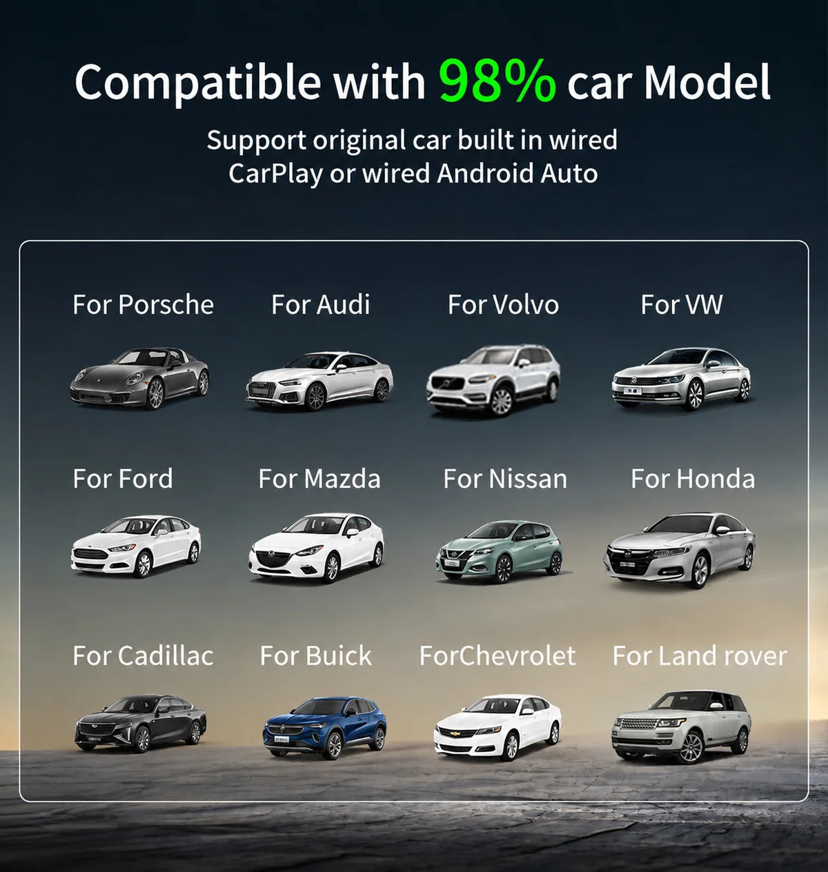 DRNVIYNC 2026 Wireless CarPlay Adapter 2-in-1 Wired to Wireless Dongle for Apple & Android Auto Plug and Play Universal Car Accessory