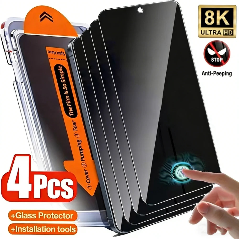 1-4pcs For Samsung S26 Ultra S26 Edge S26 S25 Ultra S25 Plus S25 Edge S24ultra S24 S22 Privacy Tempered Glass Fingerprint Unlock
