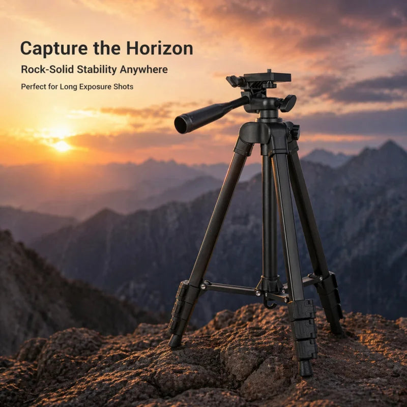 Camera Tripod Aluminum Professional Tripod Stand with Phone Mount Carry Bag for Camera Phone Photography