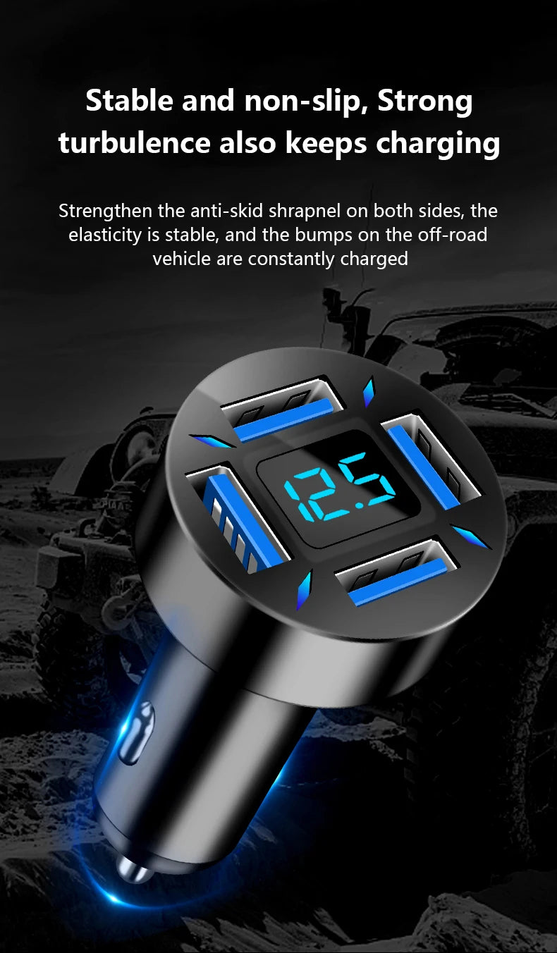 PD Quick Car Charger QC3.0 2.4A 4 Ports USB Fast Charging Car Adapter Cigarette Lighter Socket Splitter For iPhone Xiaomi