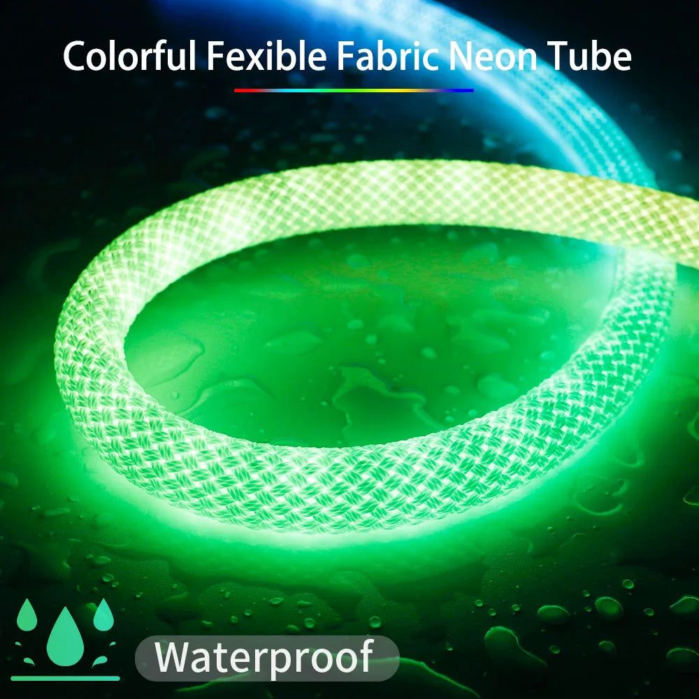 WS2812B WS2811 DC5V Round Reticulate Pattern Neon LED Strip 50Leds/m 360 Degree Smart RGBIC Flexible Silicone Light Tape IP67