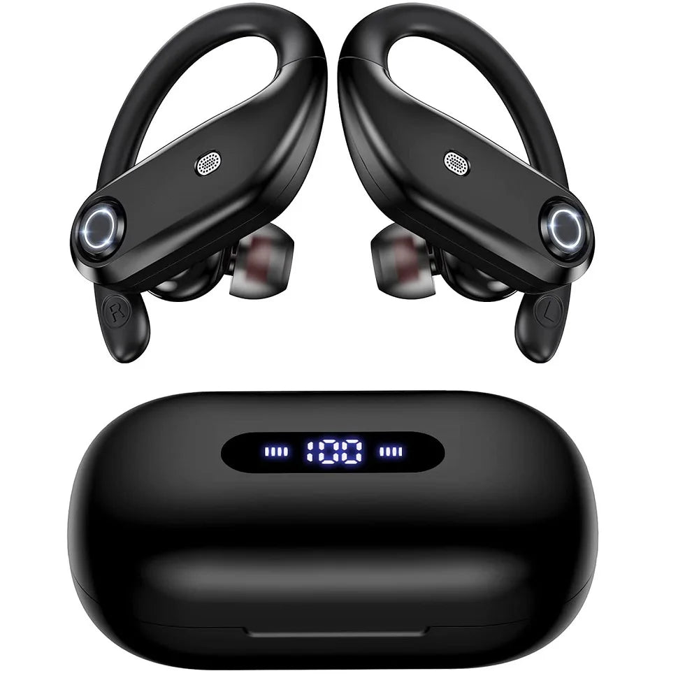 Wireless Headphones TWS Bluetooth 5.0 Earphones Sport Stereo Earbuds Headset For Phone with 4-Mics Clear Call Power Bank 1200mAh