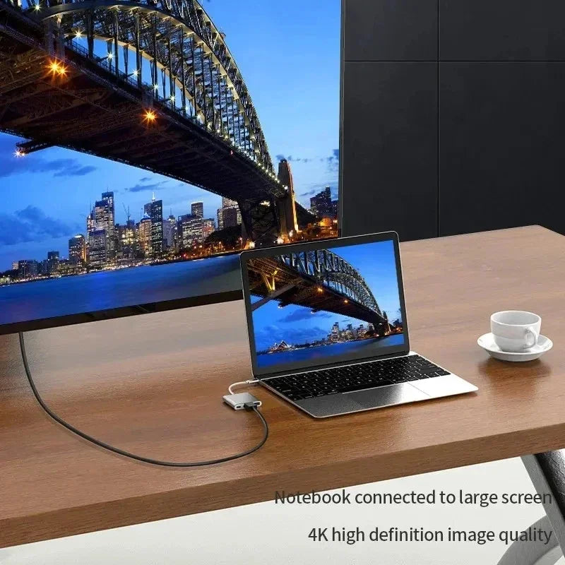3-in-1 USB C Hub 100W Power Delivery USB 3.0 with 4K HDMI-Compatible for MacBook Chromebook Steam Deck - Stable HUB Adapter