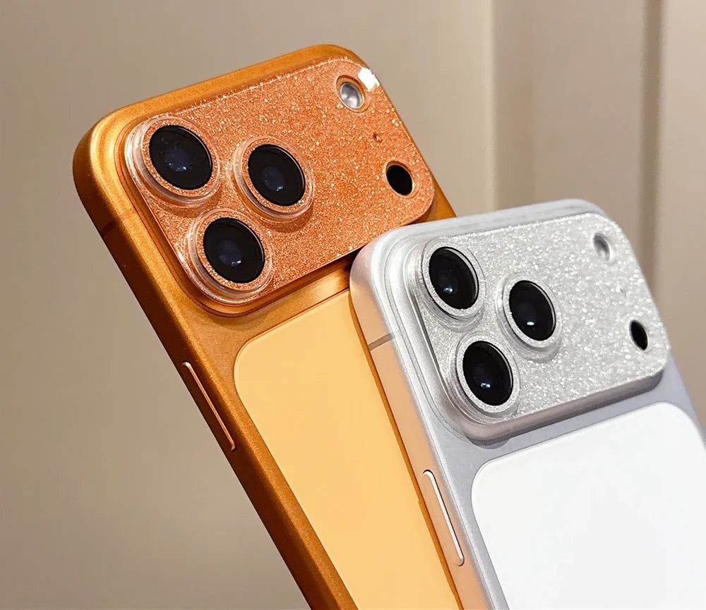 Glitter Bling Full Camera Shield Protector For iPhone 14 15 16 17 Pro Max Lens Guard Tempered Glass Film Ring Back Cover