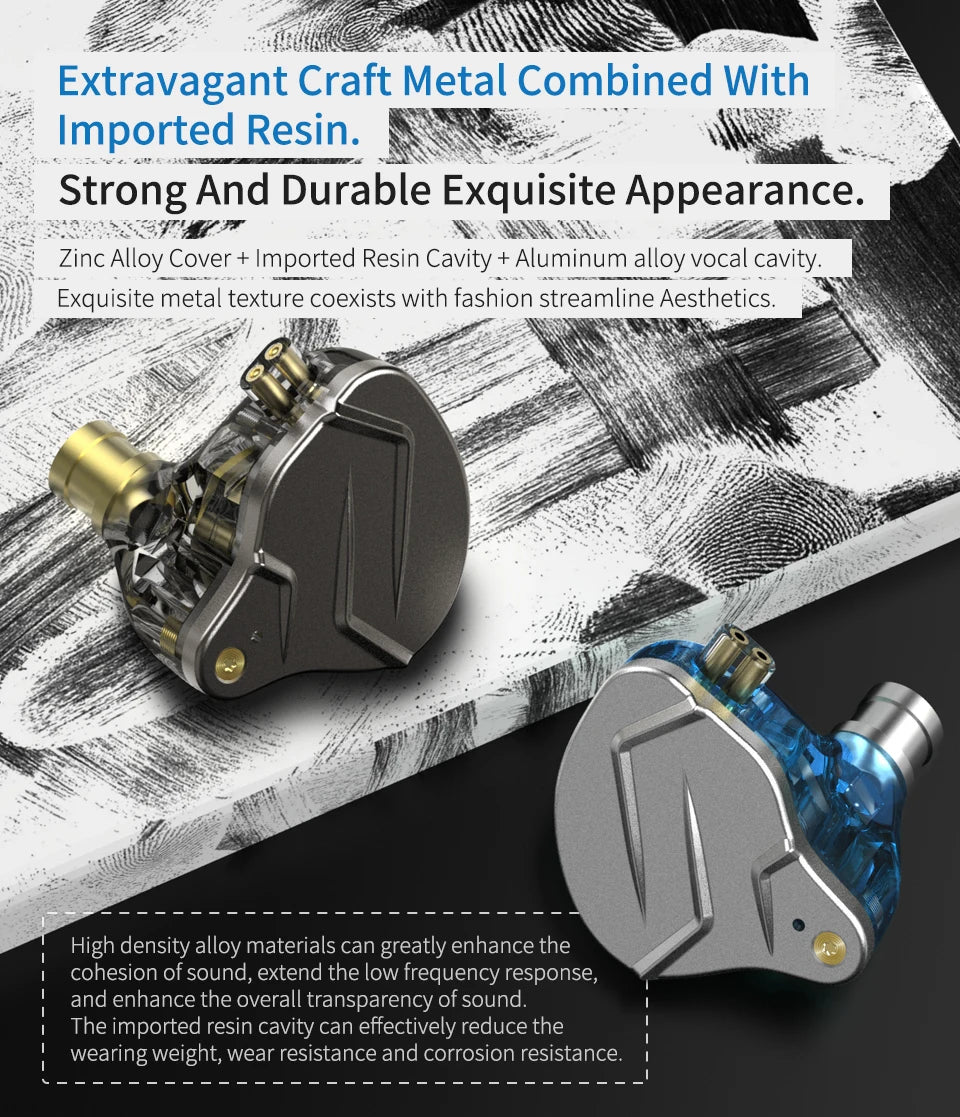 KZ ZSN PRO 1BA+1DD Hybrid technology HIFI Metal In Ear Earphones Bass Earbud Sport Noise Cancelling Headset ZST X AS10 ZS10 ST1