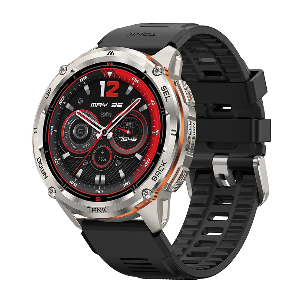 KOSPET TANK T3 Ultra 2 Smart Watch for Men GPS Stainless Steel Extra-Long Battery 5ATM IP69K Waterproof 24/7 Health Monitor