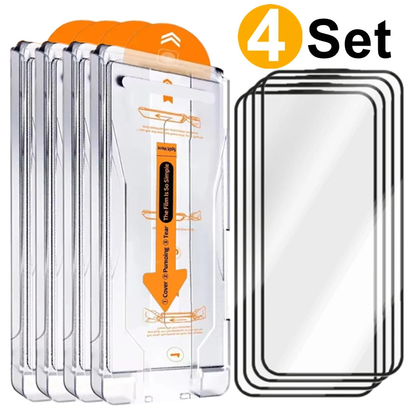 1/4Set 18PM Easy Install Screen Protector For iPhone 18 17 16 15 Pro Max 18pro 18Promax Dust Free Tempered Glass Protective Film