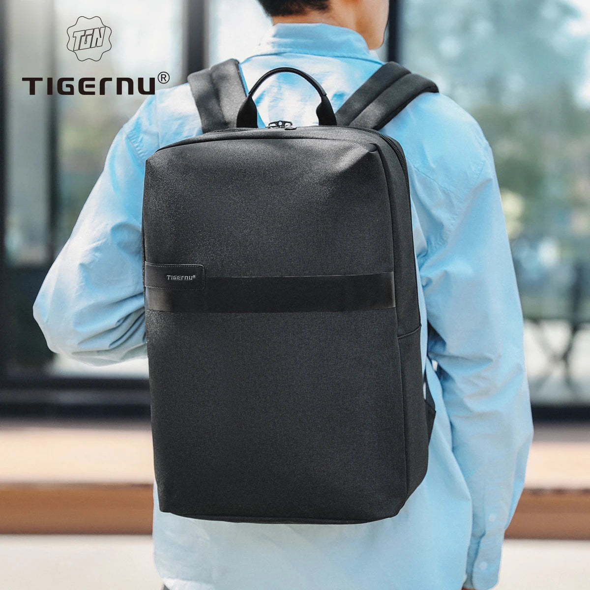 Tigernu Thin Backpack Men Laptop Backpack 15.6inch Bags College School Backpack Slim Backpack Male Travel Backpack USB Knapsacks