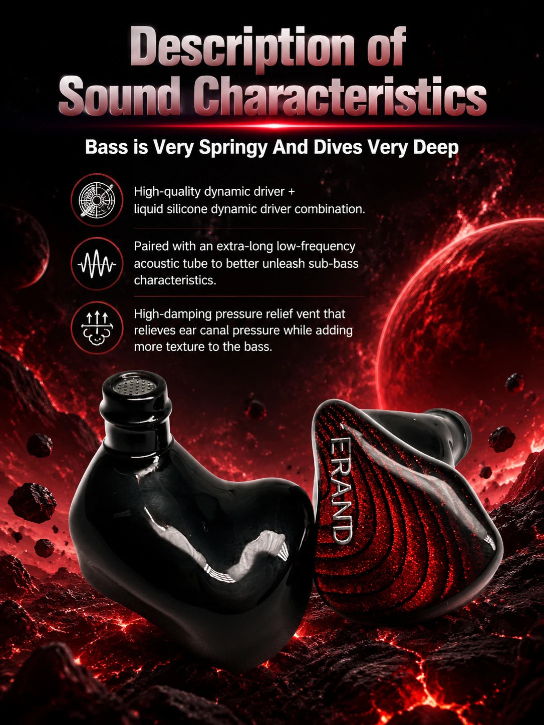 ERAND RESONANCE 5 2DD+2BA+1MP Hybrid IEMs HIFI In-ear Wired Earphones 5-driver 5-tube 5-way Monitor Headphones Earbuds