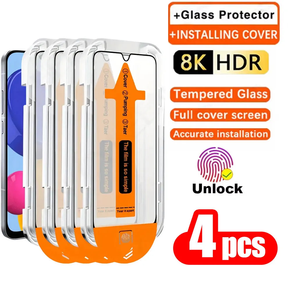 1-4PCS Unlock Dust Free Easy Install Screen Protector For Google Pixel 10A 10 8 9 11 Pro XL 10 10A 9A 8A 7 7A 6A Tempered Glass