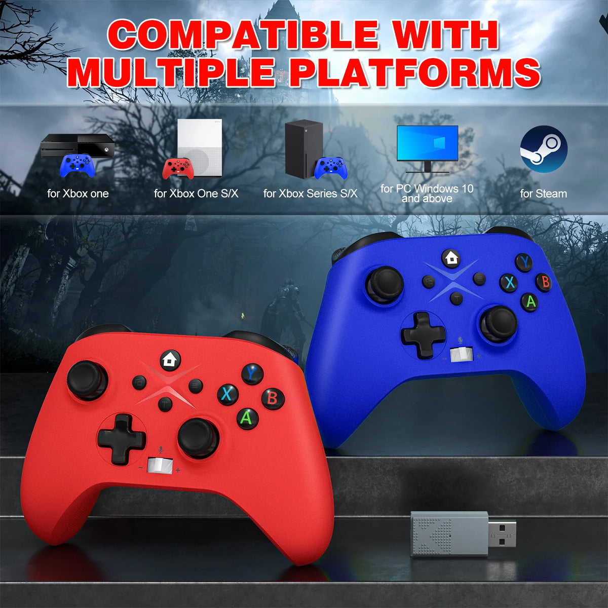 Wireless For XBOX Controller, XBOX ONE Series S/X Console/PC Gaming Gamepad Keys Programming 6 Axis Gyro Turbo Function Win 7/10