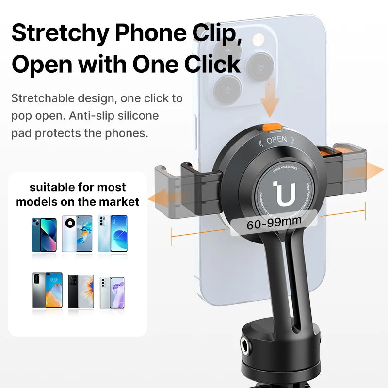 Ulanzi SK-05 Metal Smartphone Tripod Bluetooth Selfie Stick Desktop Tripod Travel Vlog Live Streaming for iPhone Android