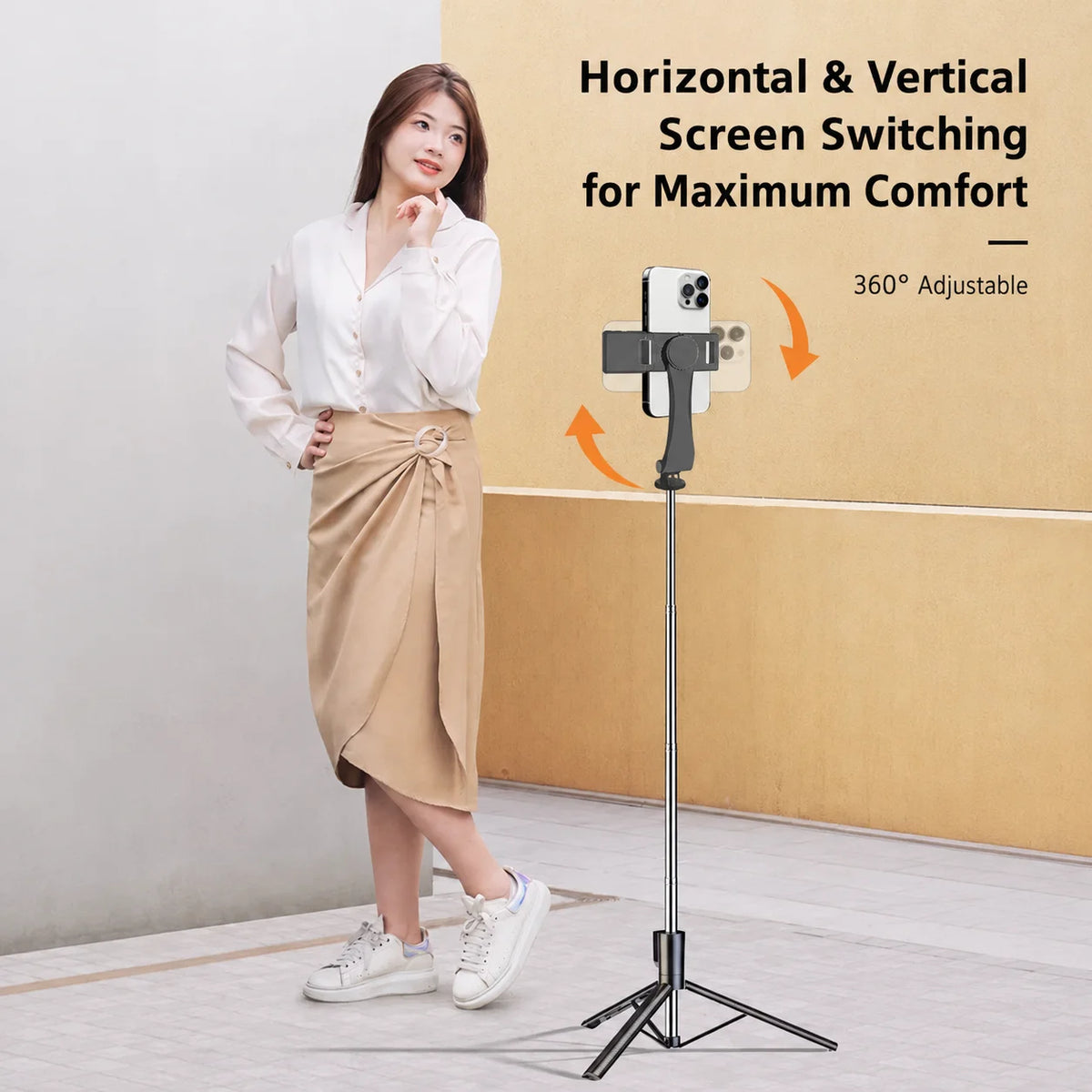 Phone Holder Bluetooth Selfie Stick Tripod Handheld Smart Shooting Gadget Floor Stand Stable Support Bracket for Live Broadcast