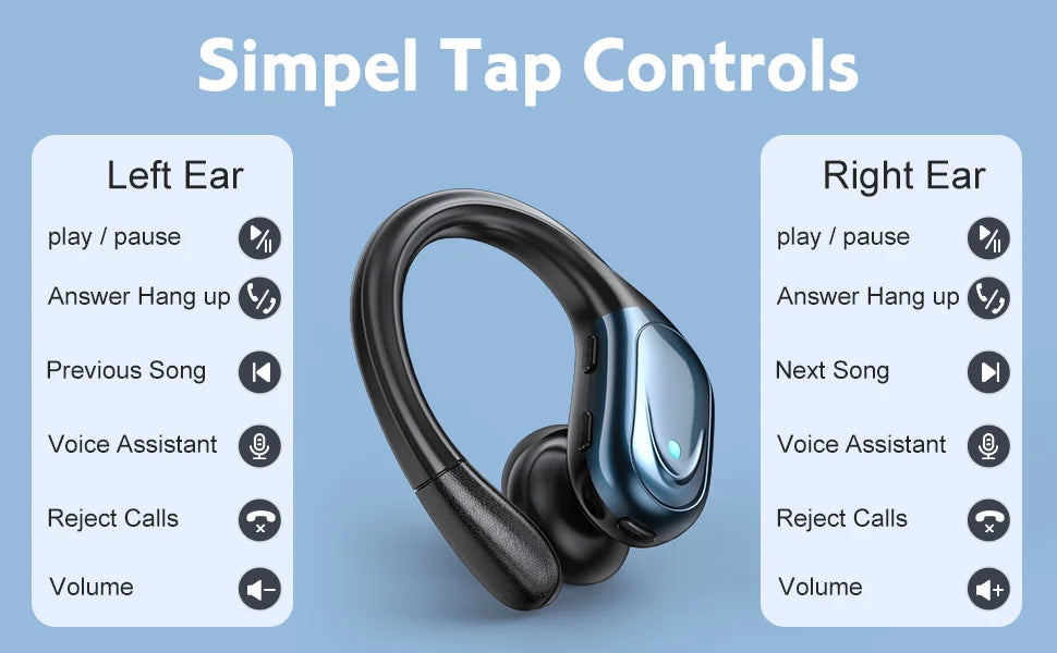 BX17 Bluetooth Earphones Tws Ear Hook Bluetooth 6.0 Running Sports Stereo Buttons Control With Microphone Wireless Headphones