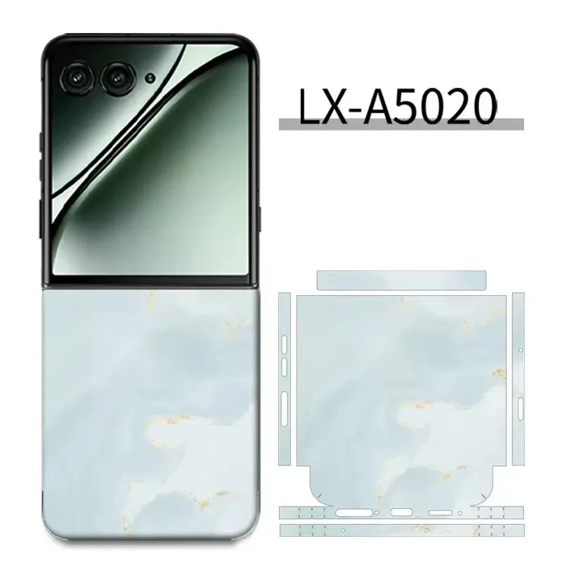 Colorful Anti-Scratch Phone Skin For Motorola Razr60 40 50 Ultra Back + Hinge Decal Matte Film For Moto Razr 40 50 Decal Sticker