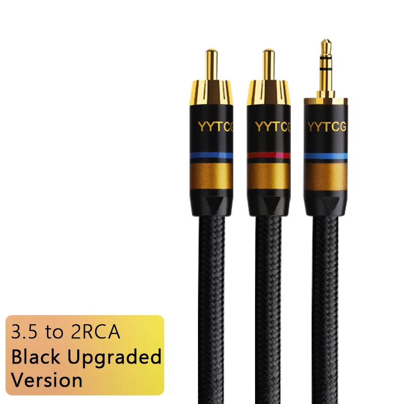 YYTCG RCA Cable HiFi Stereo 3.5mm to 2RCA Audio Cable AUX RCA Jack 3.5 Y Splitter for Amplifiers Audio Home Theater Cable RCA