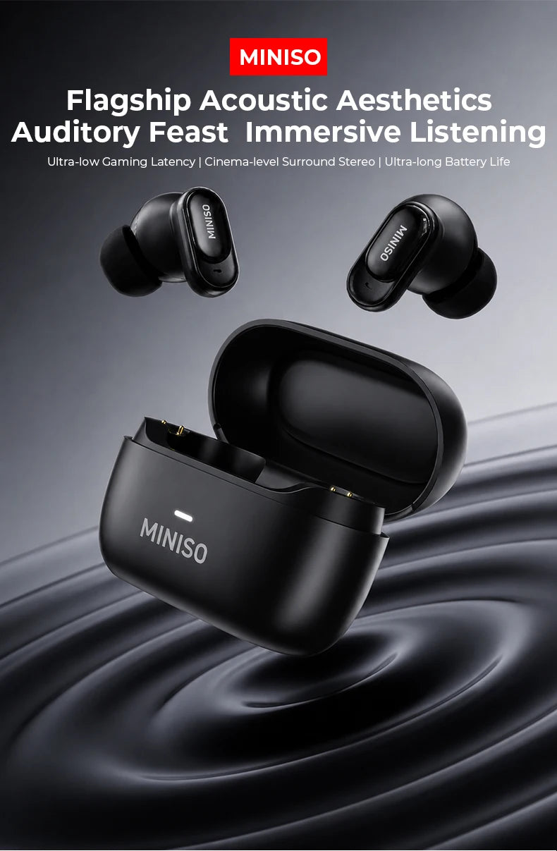 MINISO MS130 Wireless Bluetooth Earphones ENC Soft Wireless Headphones Sport Low Latency Comfort In-Ear Earbuds Macaron Travel