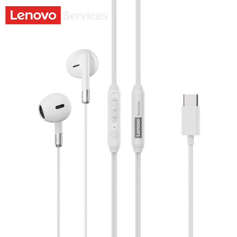 Lenovo Y106 3.5mm TypeC Wired Earphone With Microphone In Ear Wire-controlled Headset HiFi Sound Gaming Earbuds Low Latency New