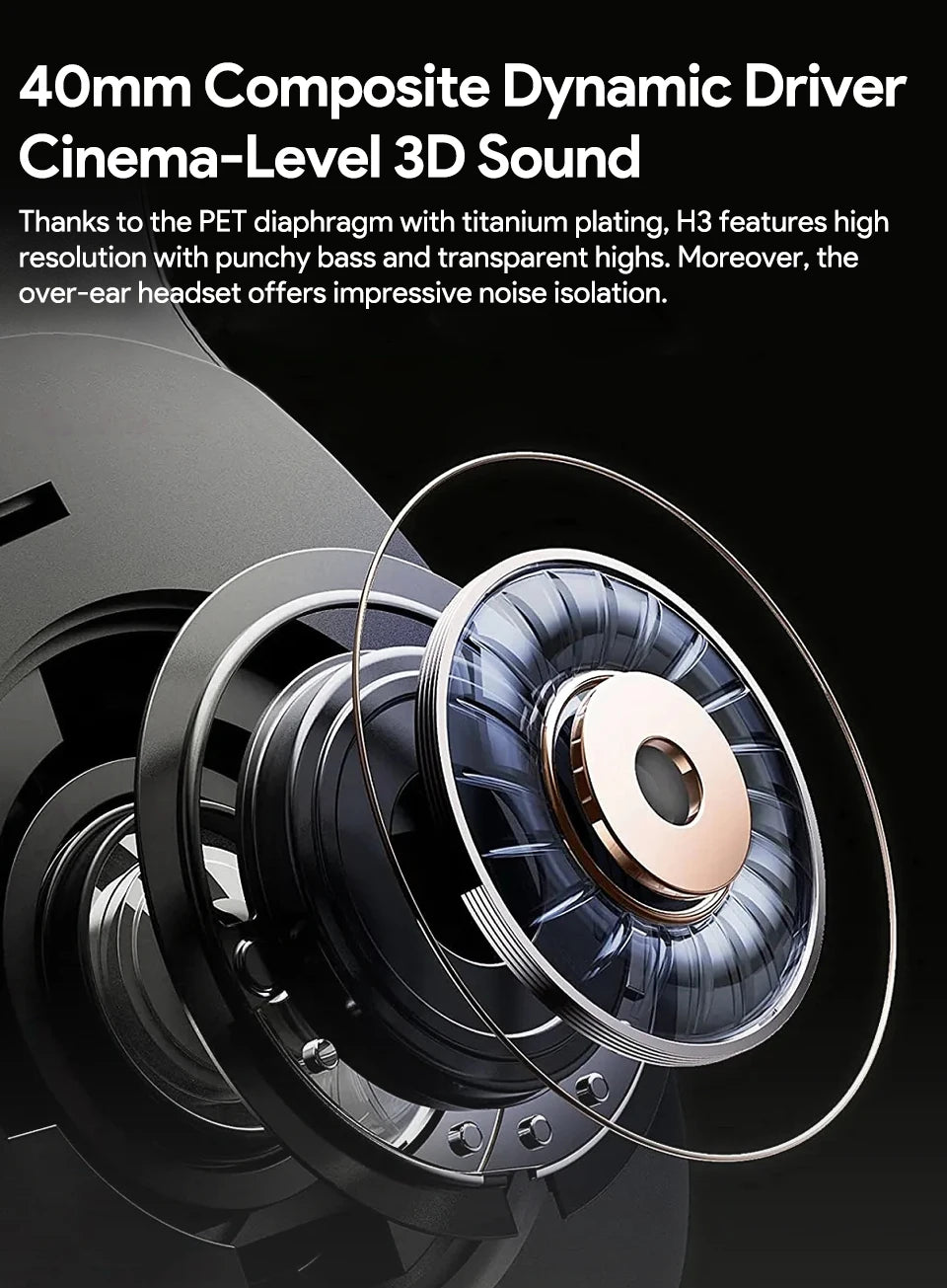 QCY H3 ANC Hi-Res Audio Wireless Bluetooth 5.4 Headphones Over Ear Headset 60Hrs 43dB Hybrid Active Noise Cancellation Earphone