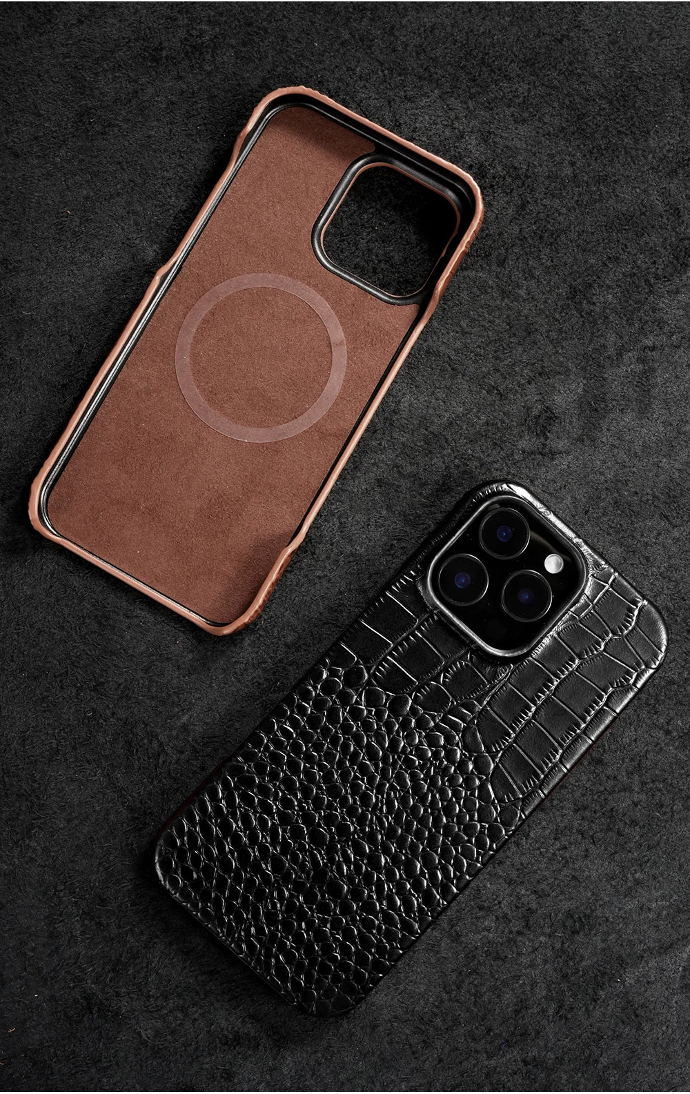 for Magsafe Case for iPhone 15 16 17 18 Pro Max Air 18Pro Natural Cowhide Leather Magnetic Protector Luxury Phone Back Cover
