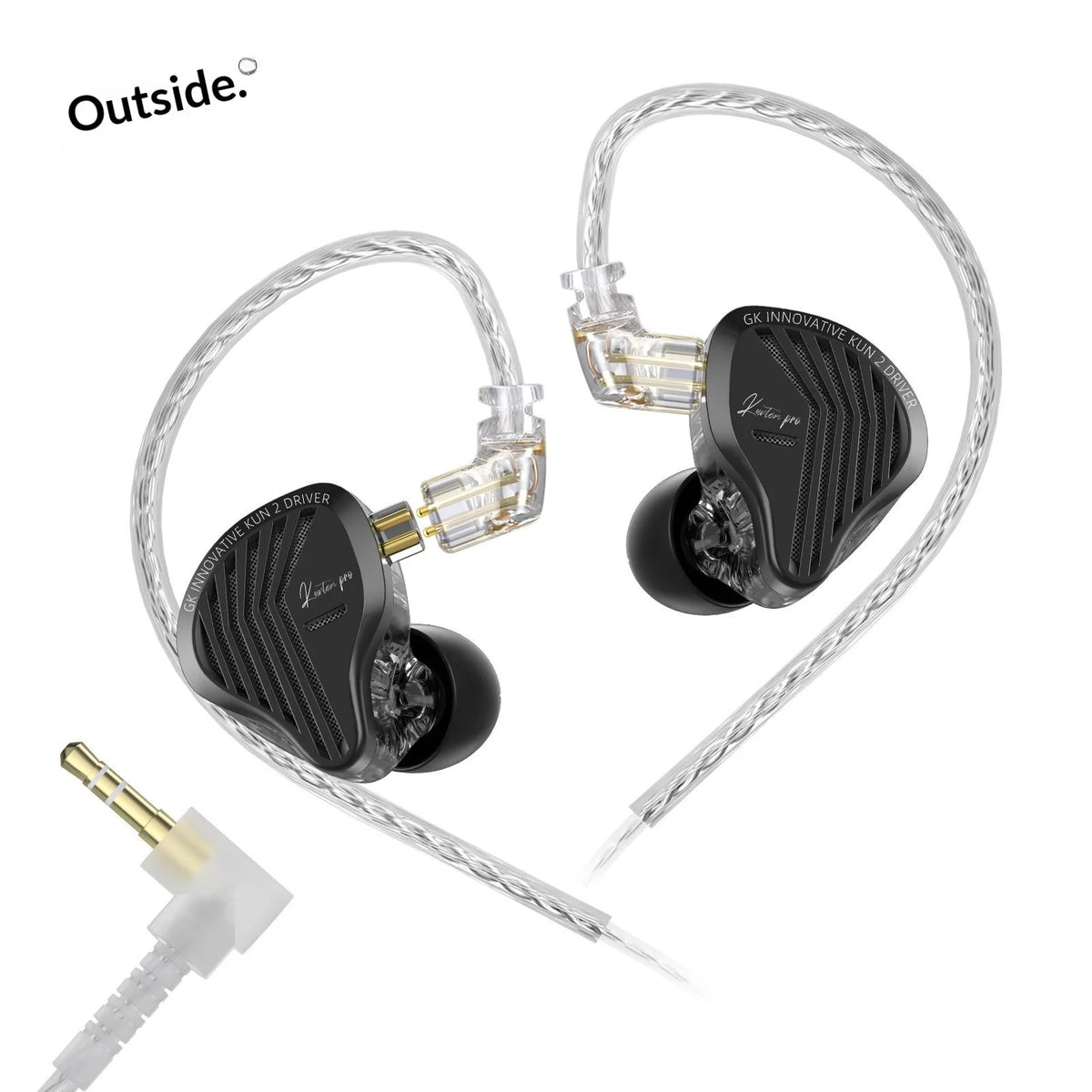 Genuine GK KUNTEN PRO HiFi In Ear Earphones Second Generation Dynamic Driver Long Stroke Bass Wired Headset For Music Audiophile