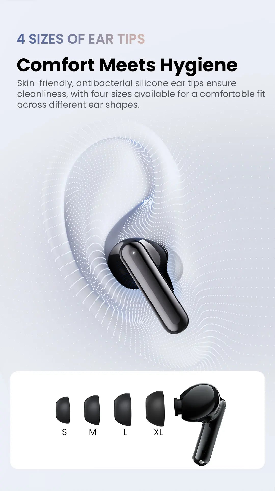 HAYLOU Flowbuds N50 ANC Bluetooth 6.0 Wireless Earphones Active Noise Cancellation 6 Mics AI Claer Call Earbuds 32H Playtime