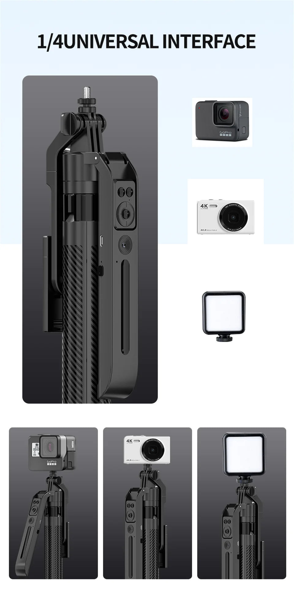 COOL DIER C12 AI Tracking Gimbal Tripod Gimbal Stabilizer Wireless Selfie Stick Foldable Holder With Bluetooth Shutter For Live