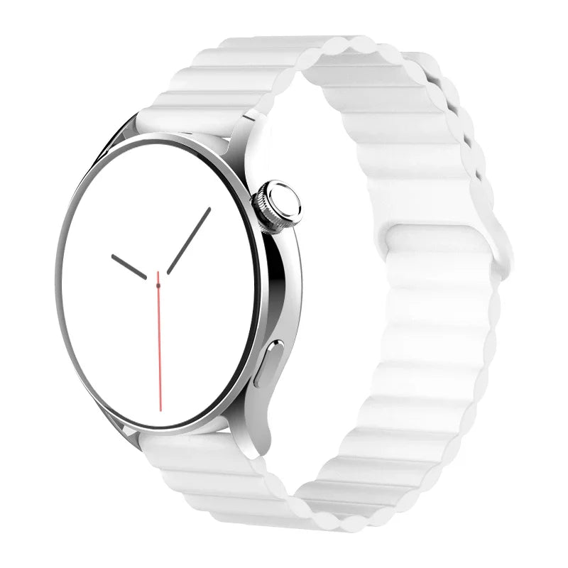 Magnetic Loop For Samsung Galaxy watch 7/6/5 pro/4/Classic/active 2 20mm 22mm band Silicone link bracelet huawei GT 2-3-4 strap