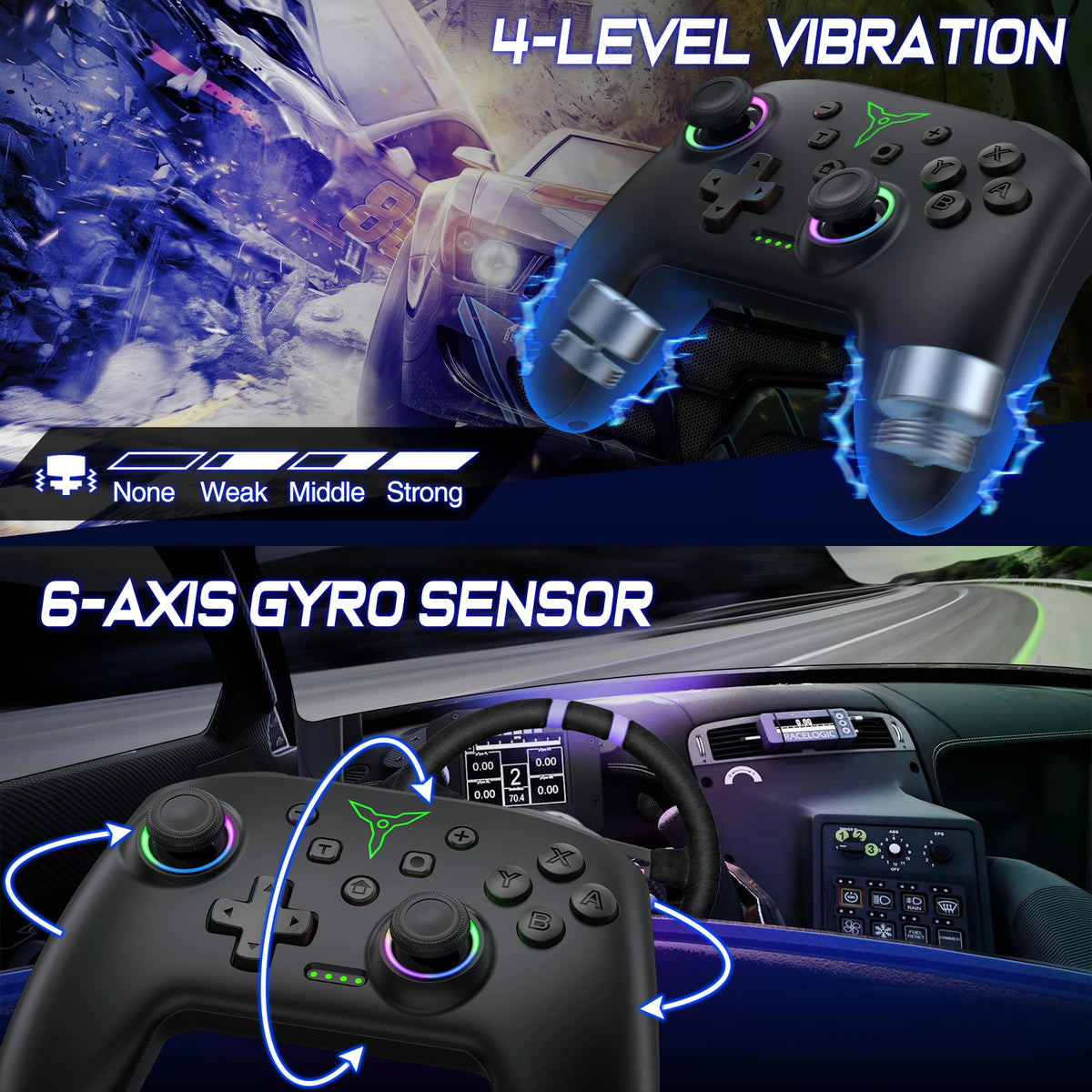 BEBONCOOL Wireless Controller for Switch 2 with Joystick Double Vibration Compatible for Switch OLED/Lite Switch Remote Gamepad