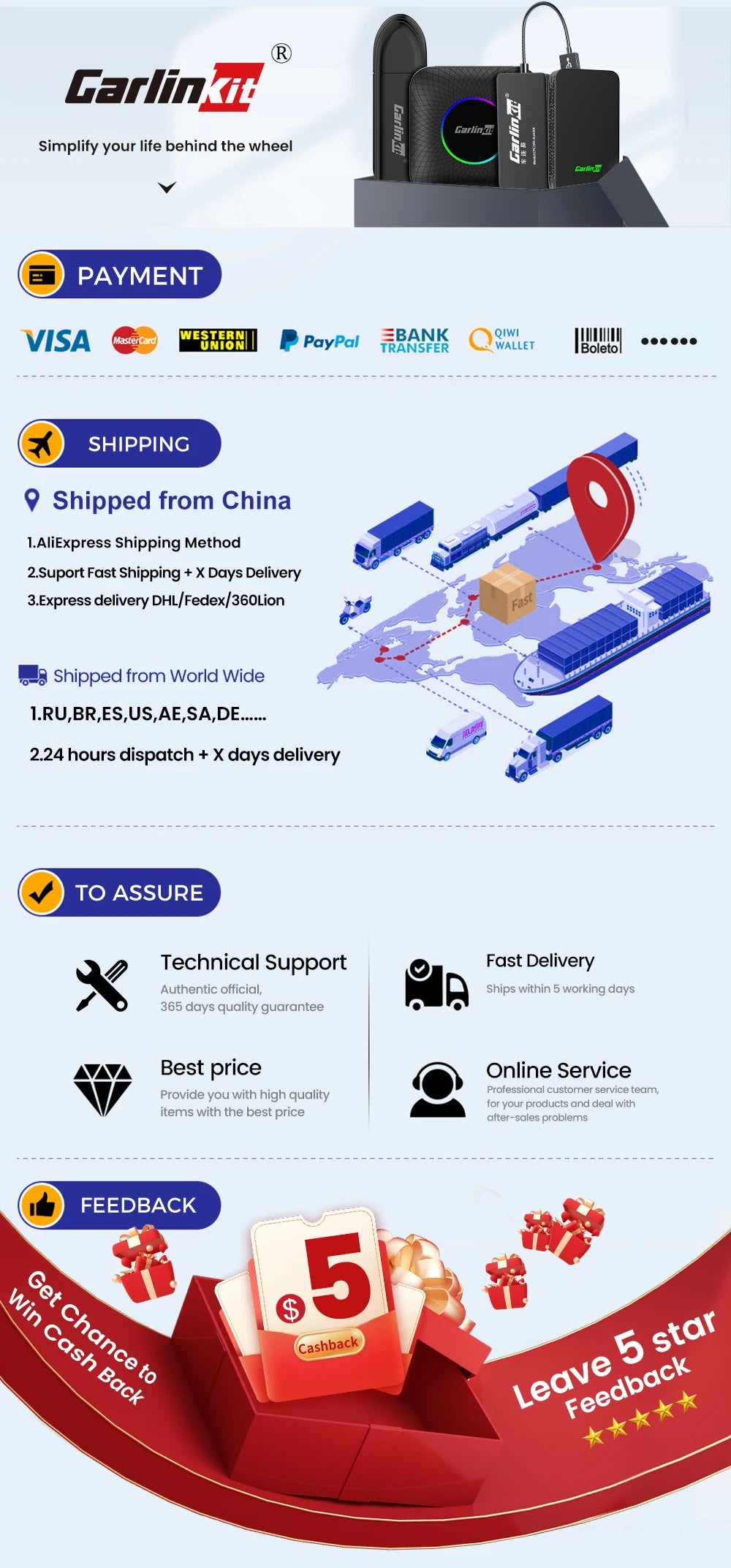 CarlinKit LiteS Android Tv Box Wireless Carplay Android auto Adapter Support Youtube Netfilx IPTV Spotify Car Radios Accessories