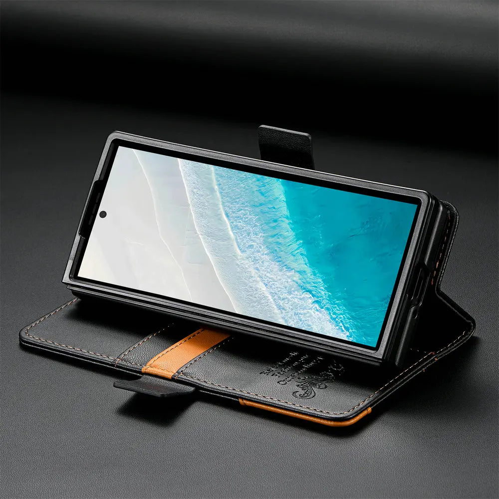 Luxury Leather Wallet Cover for Samsung Galaxy Z Fold 7 5G 2025 Flip Case Magnetic Book Business ZFold 3 4 5 6 Fold7 RFID Cover