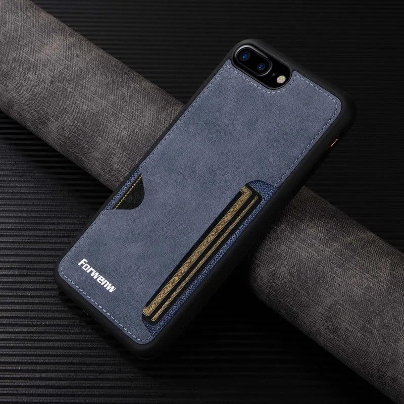 Retro Card Holder Phone Case for iPhone 18 17 16 15 14 13 12 11 Pro Max 17E Air XS XR SE 7 8 Plus Busines Wallet Leather Cover
