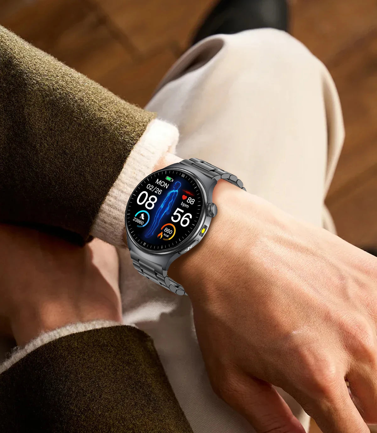2026 New Accurate Diagnosis ECG Smart Watch Body Fat Blood oxygen BP Health Sport HD AMOLED Screen call Smart watch Men Women
