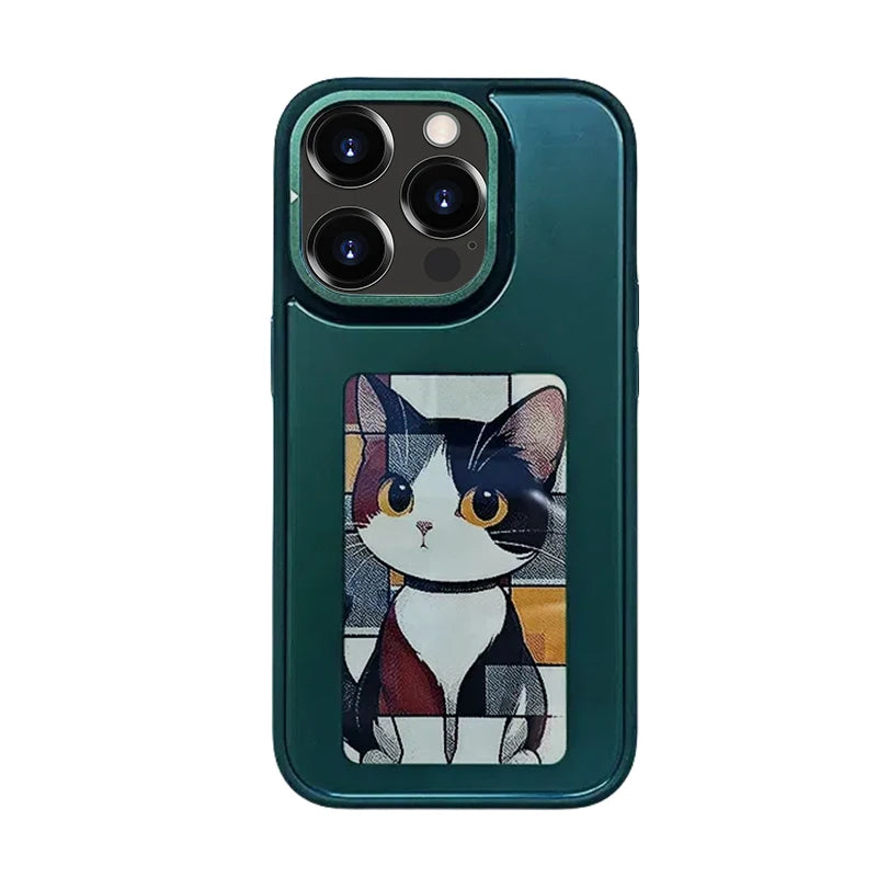 NFC Smart Phone Case DIY Screen 4 Colors Display for Apple Phone Iphone 15/14/13 Pro Max 3.7 Inch Wireless Image Transmission