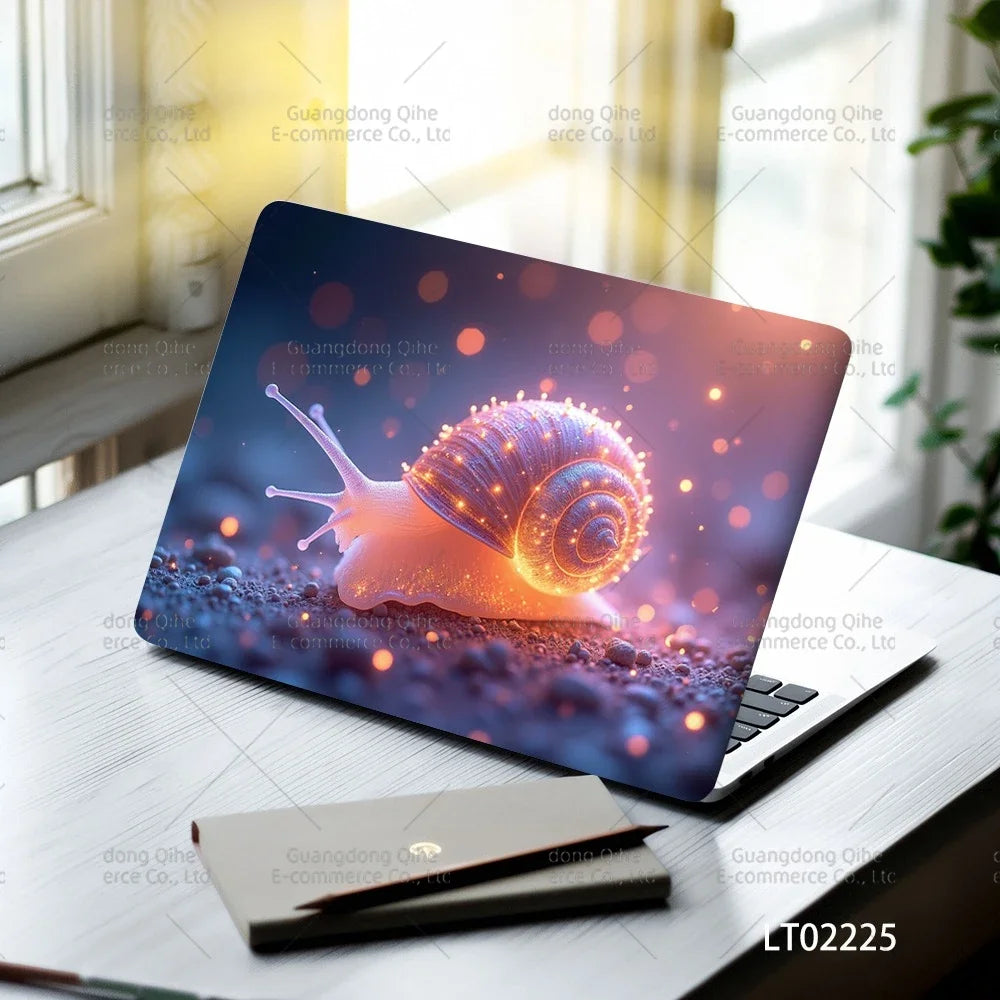2PCS Scenery Oil Painting Laptop Stickers Set Flower Art Waterproof PVC Decals MacBook Traditional Ink Style Computer Skin