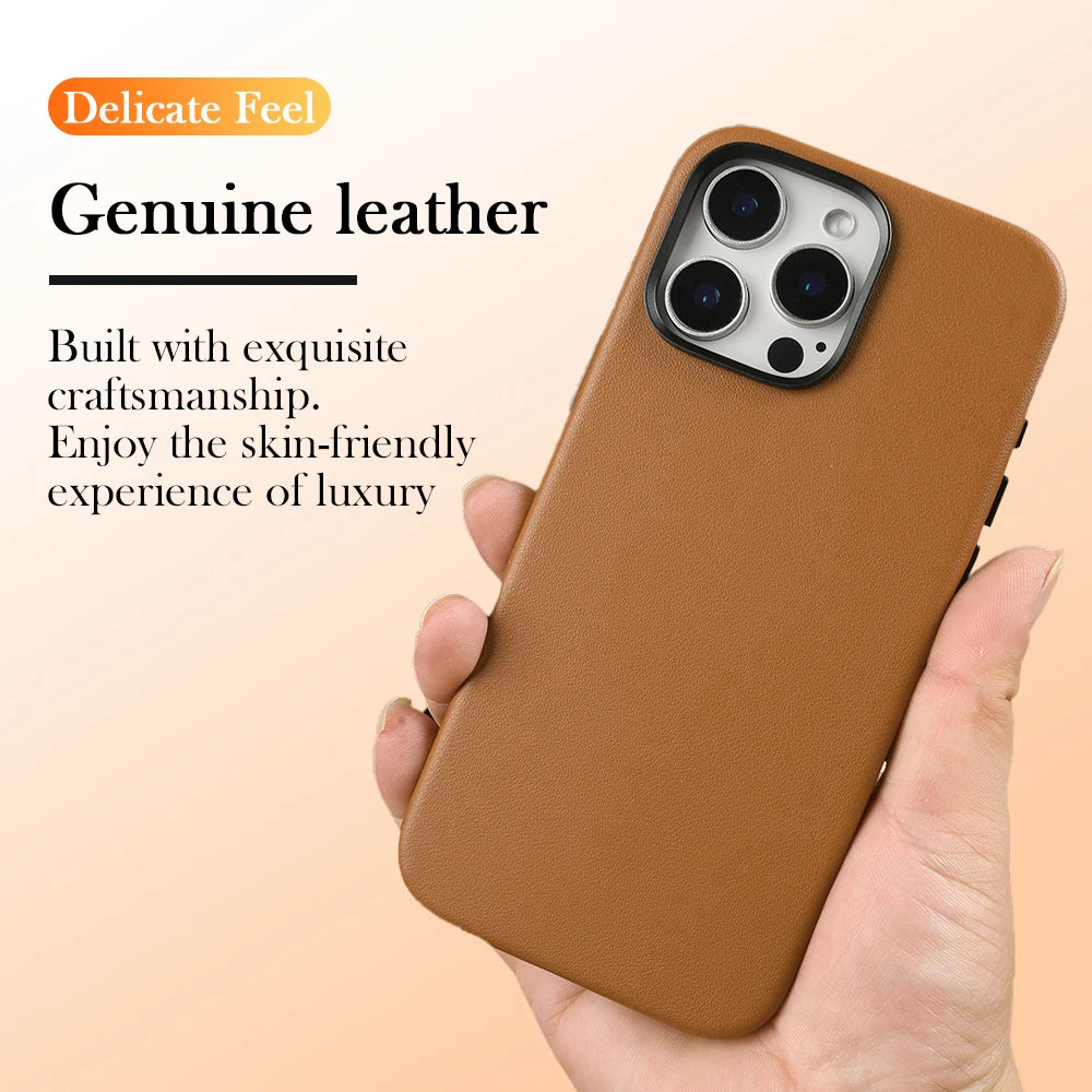 Handmade Premium Genuine Leather Magnetic Case for Samsung Galaxy S25 Ultra Case S24FE S23 S22 S21 S20 Note20Ultra Magsafe Cover