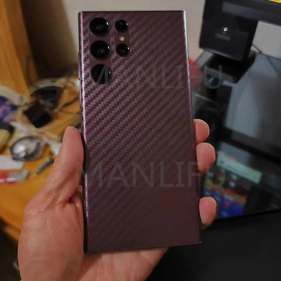 3D Curved Back Carbon Fiber Sticker Film For Samsung Galaxy S23 S22 S20 S21 Ultra S10 S9 Plus Full Cover Matte Screen Protectors