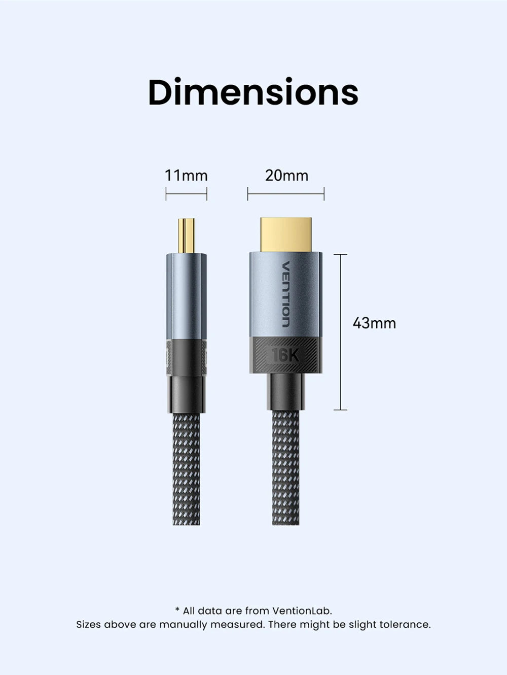 Vention HDMI Cable 16K60Hz Ultra High Speed 96Gbps Cable for Laptop TV Box PS5 Xiaomi Dolby Vision HDCP2.3 8K240Hz HDMI2.2 Cable